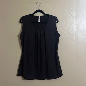 Cali USA Brown Camisole Top with Front Pleats Sz L Work Career Layering